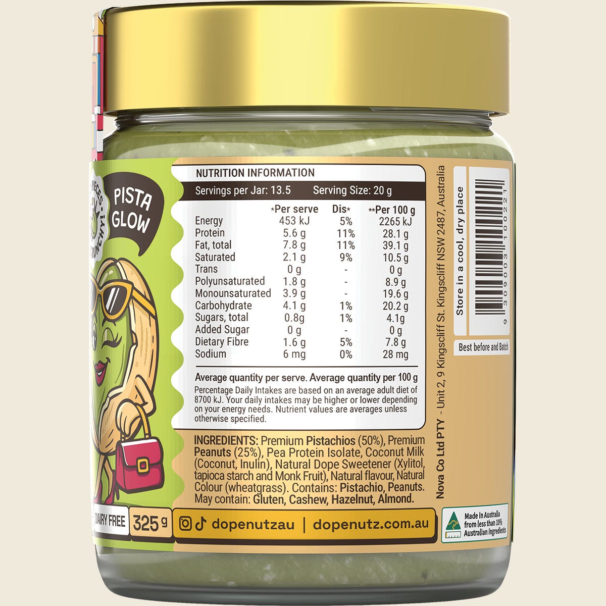 Dope Nutz Peanut Butter Pistachio Delight 325g