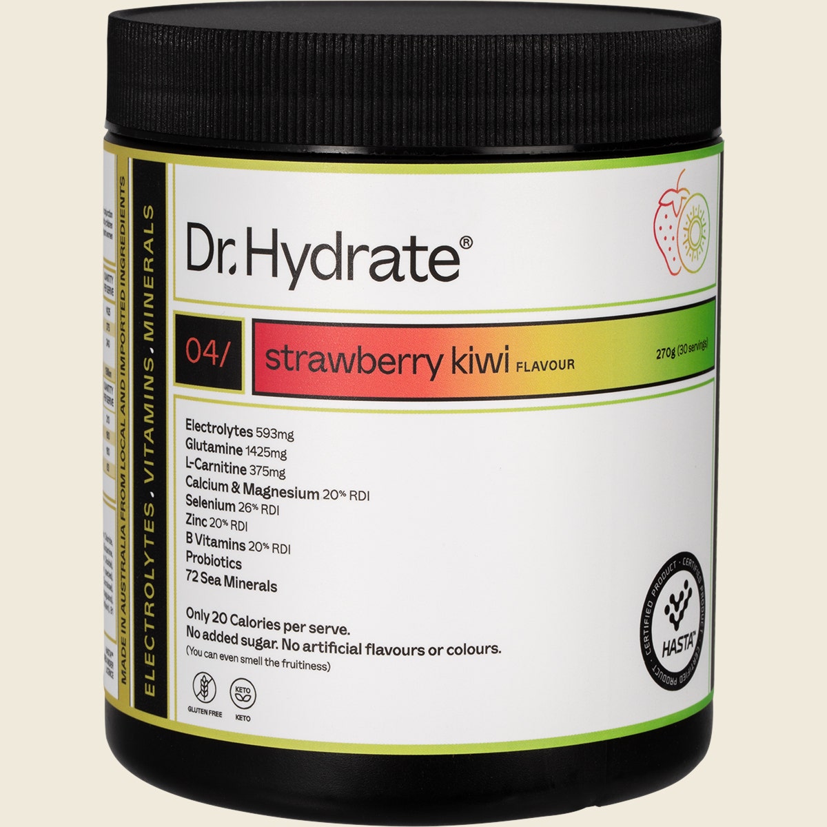 Dr. Hydrate All-In-One Hydration Drink Hasta Cert Strawberry Kiwi 270g