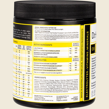 Dr Hydrate All-In-One Hydration Drink Hasta Cert Yuzu Lemon 270g