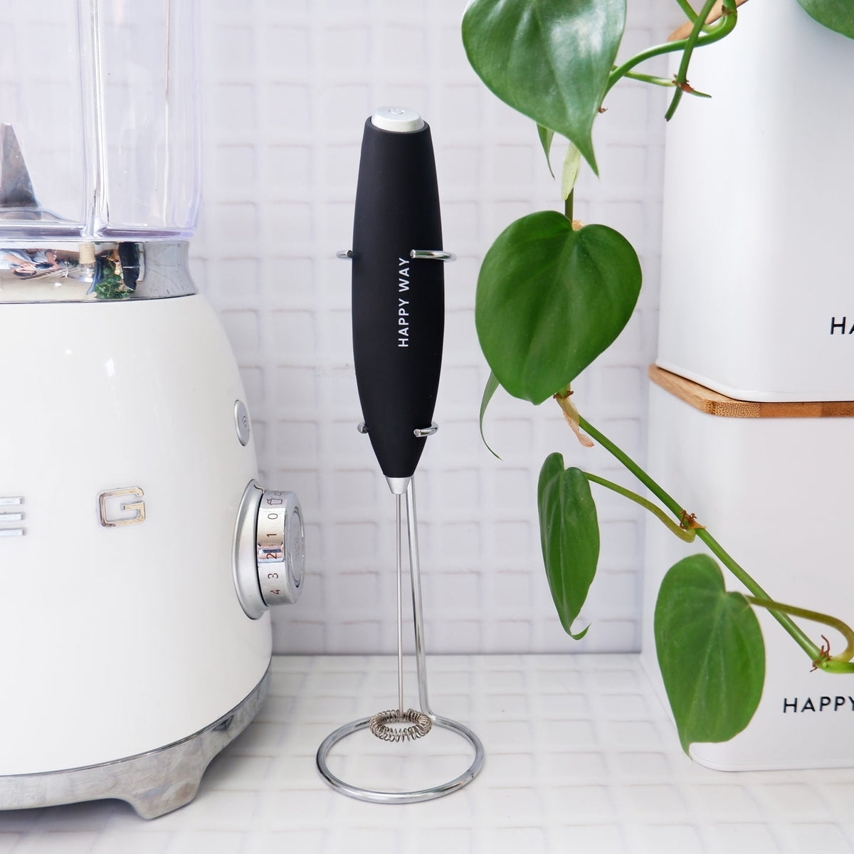 HAPPY WAY Hand Blender Black with Stand