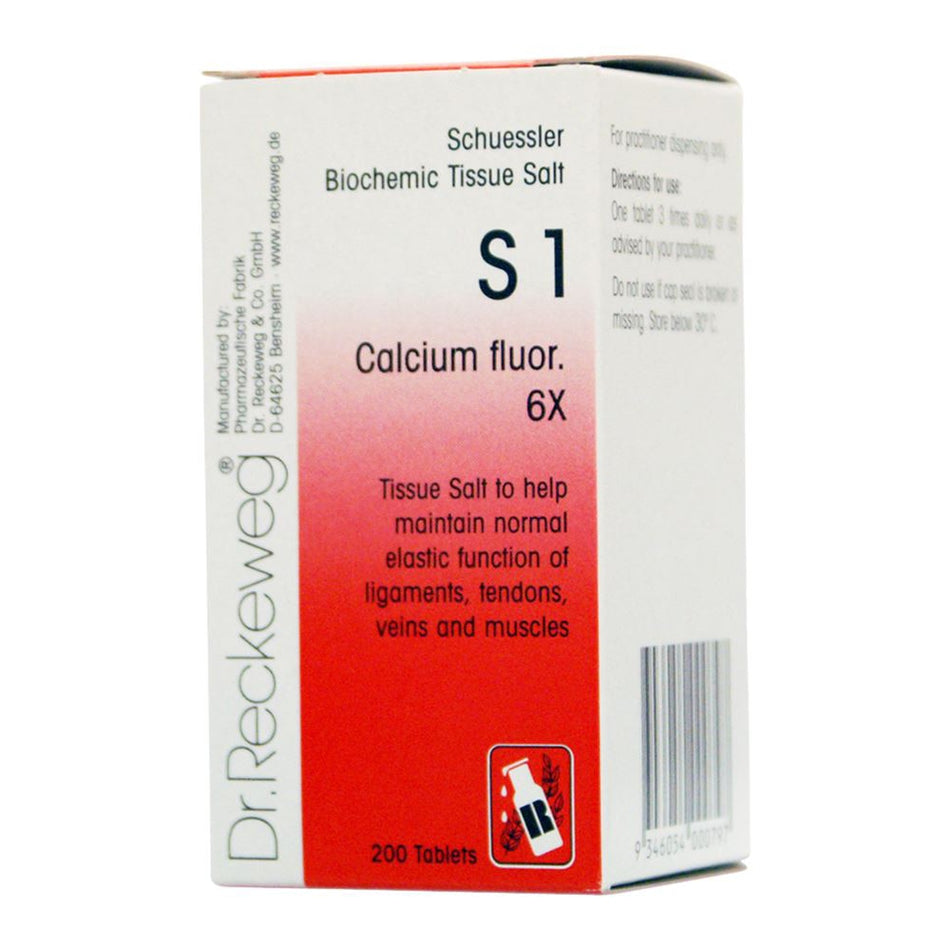 Dr. Reckeweg Schuessler BioChemic Tissue Salt S1 Calcium fluor. 6X 200t