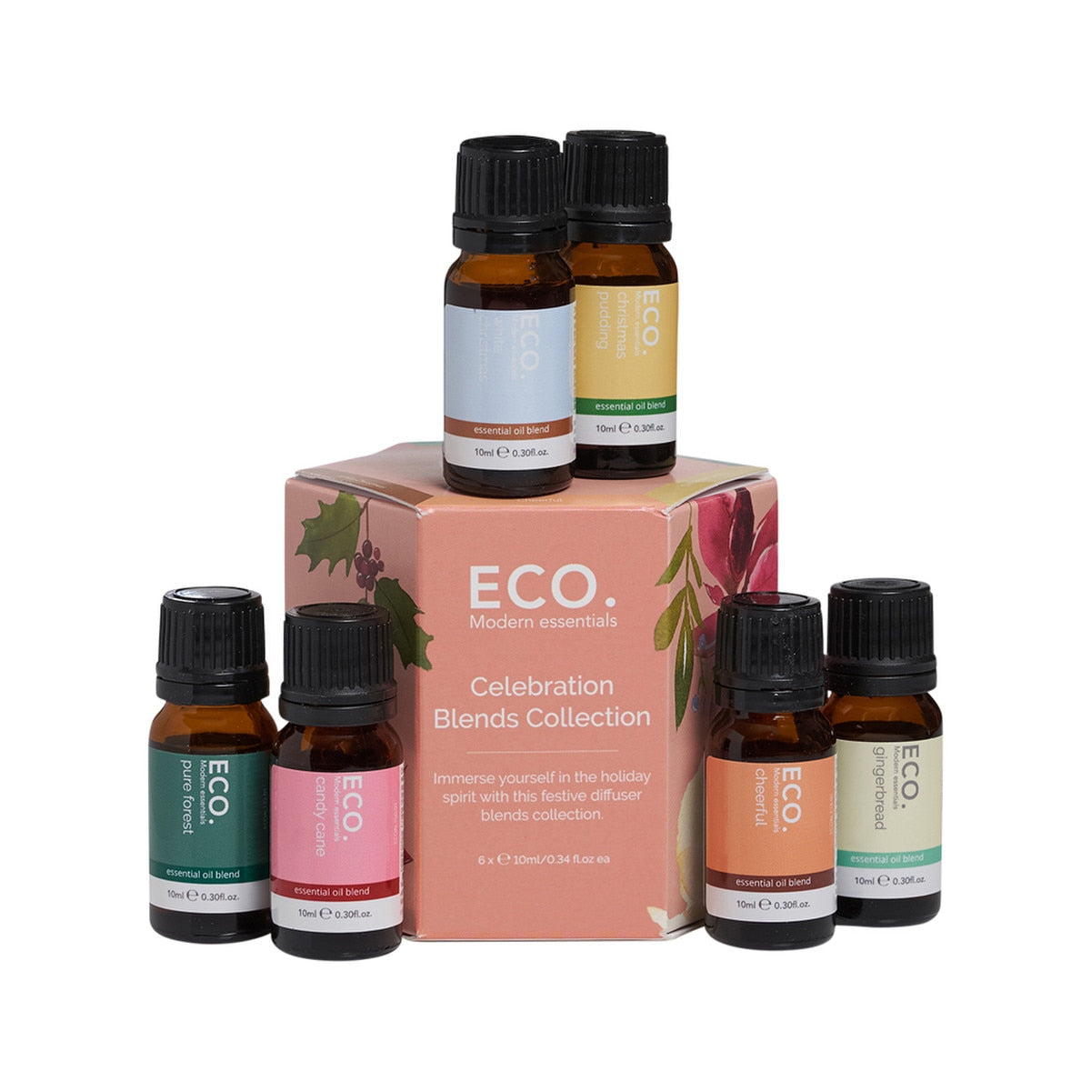 Eco. Modern Essentials Essential Oil Celebration Blends Collection 10ml X 6 Pack
