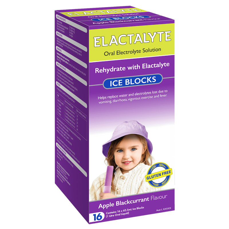 Elactalyte Electrolyte Ice Blocks Apple Blackcurrent 16 Pack