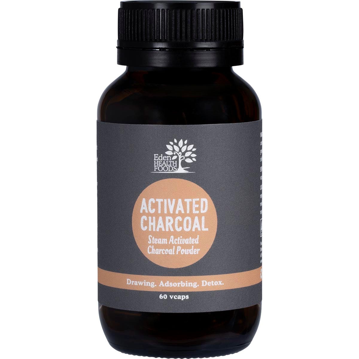 Eden Healthfoods Activated Charcoal Steam Activated Charcoal Powder 60 Caps