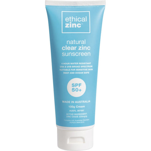 ETHICAL ZINC Natural Clear Zinc Sunscreen SPF 50+ 100ml