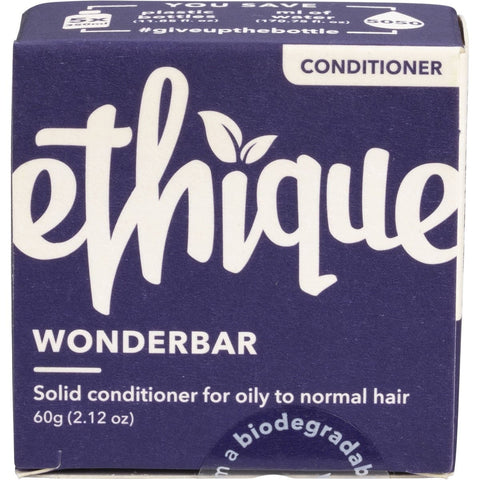 ETHIQUE Solid Conditioner Bar Wonderbar - Oily Or Normal Hair 60g