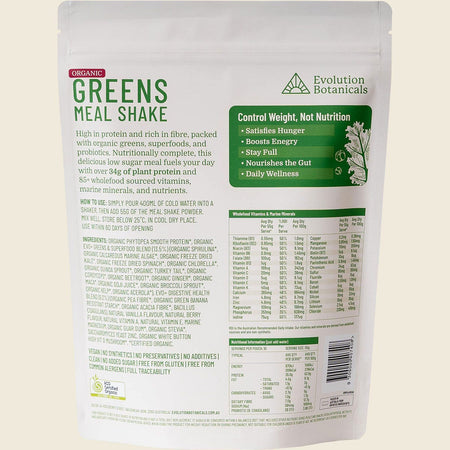 Evolution Botanicals Organic Greens Meal Shake Smooth Berry 550g