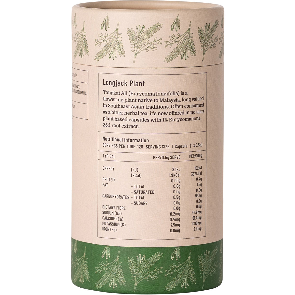 Evolution Botanicals Tongkat Ali Longjack Plant 120 Caps