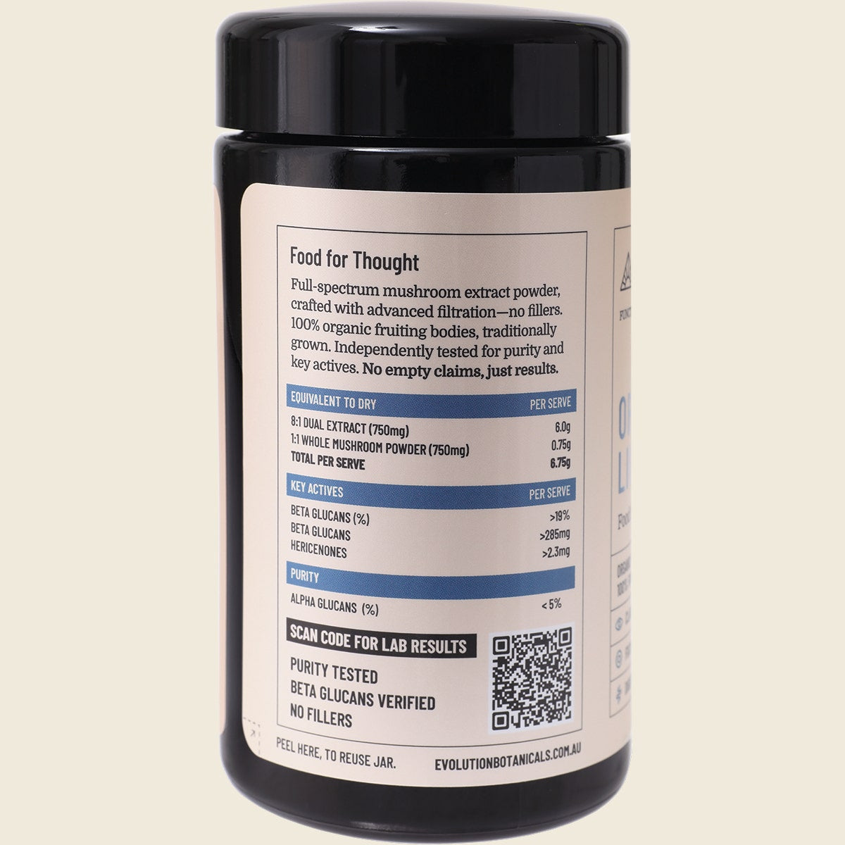 Evolution Botanicals Organic Lion's Mane Food For Thought 90g