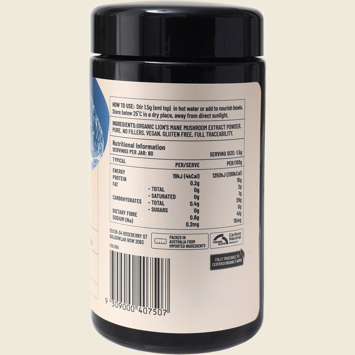 Evolution Botanicals Organic Lion's Mane Food For Thought 90g