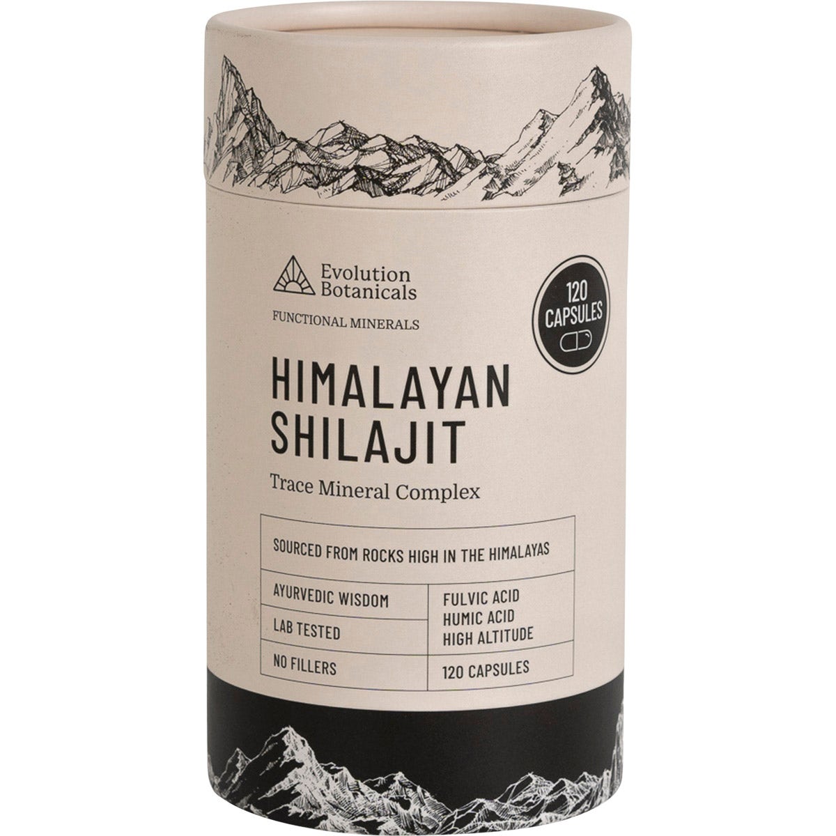 Evolution Botanicals Himalayan Shilajit Trace Mineral Complex 120 Caps
