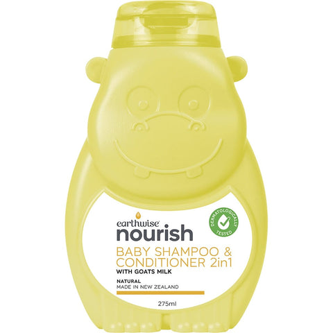 EARTHWISE NOURISH Hippo Baby Shampoo & Conditioner 2in1 275ml