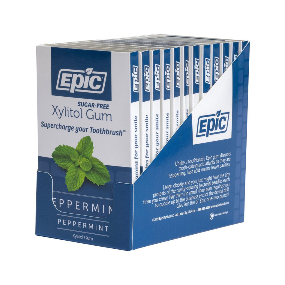 Epic Xylitol Sugar-Free Gum Peppermint 12 Piece Blister Pack x 12