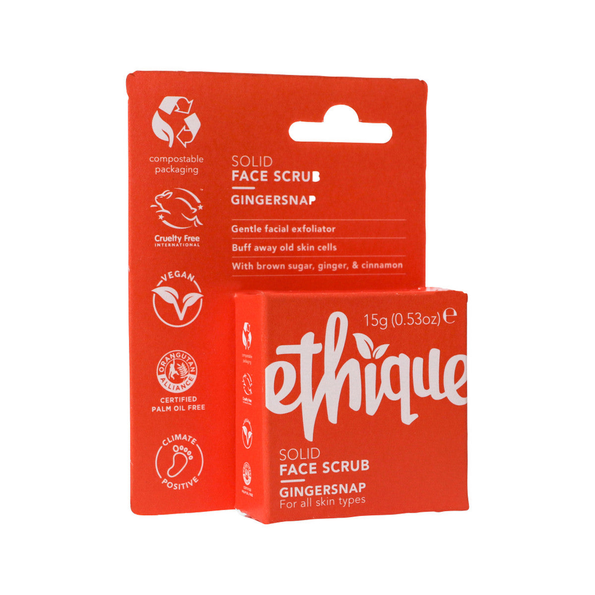 Ethique Bar Face Scrub Solid Gingersnap For All Skin Types 15g
