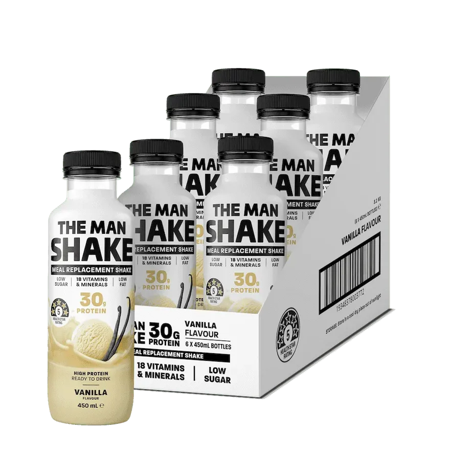 The Man Shake Full Meal Replacement Ready-to-Drink Vanilla 450ml x 6 Pack