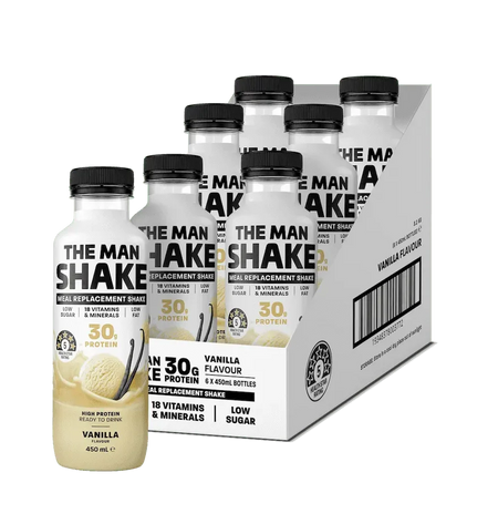 The Man Shake Full Meal Replacement Ready-to-Drink Vanilla 450ml x 6 Pack