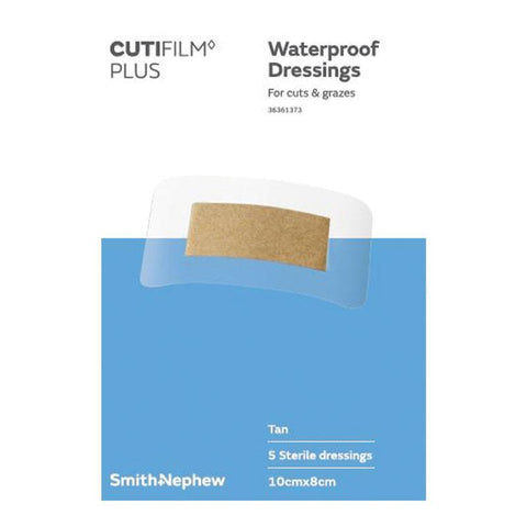 Cutifilm Plus Tan Waterproof Dressing - 10cm X 8cm  5 Pack