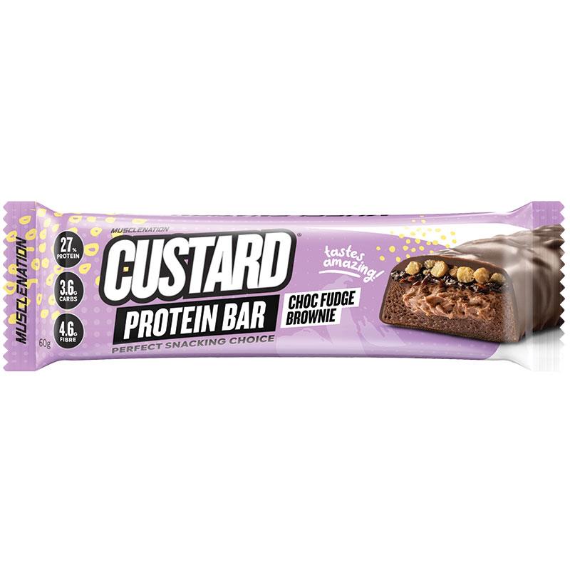 Muscle Nation Custard Protein Bar Choc Fudge Brownie 60g Pack of 12