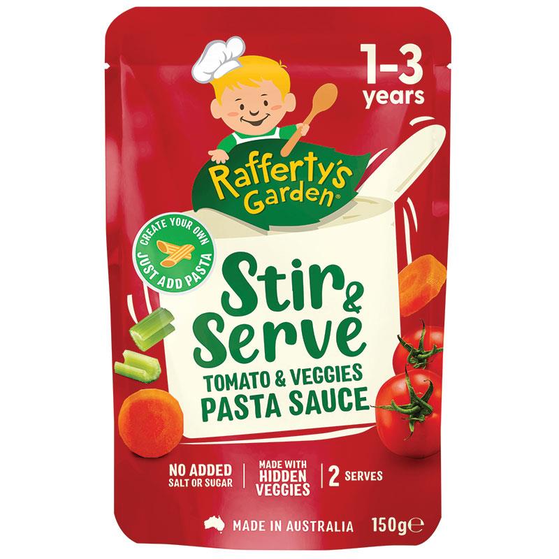 Raffertys Garden Stir & Serve Tomato & Veggies Toddler Pasta Sauce 1-3 Years 150g Pack of 6