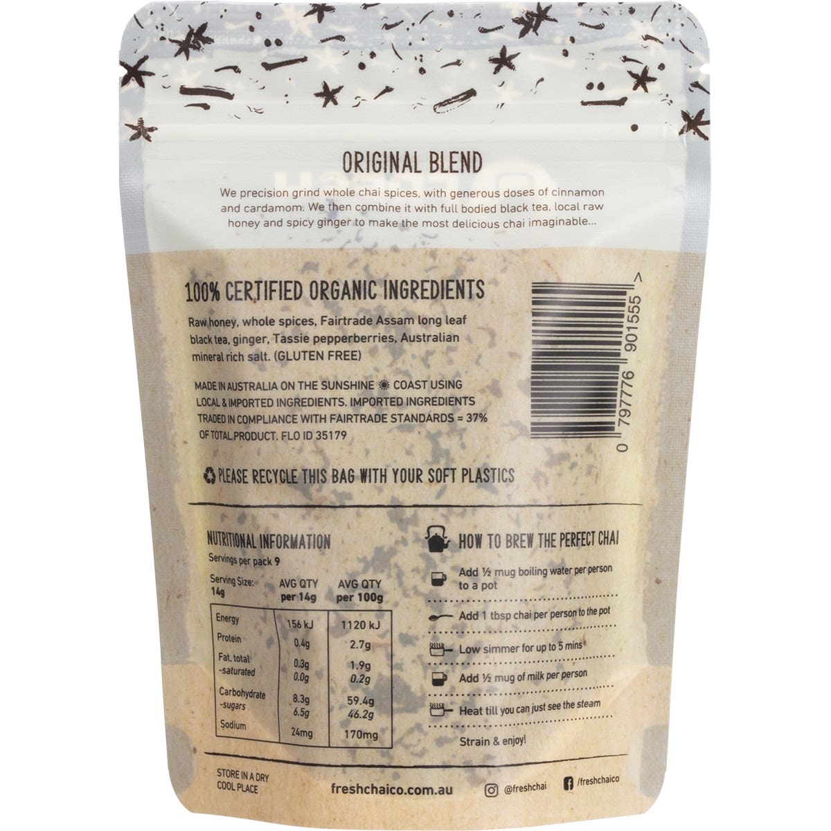 THE FRESH CHAI CO. Original Blend Fresh Sticky Chai 125g