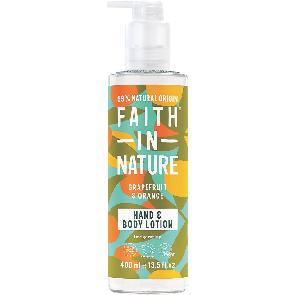FAITH IN NATURE Hand & Body Lotion Invigorating Grapefruit & Orange 400ml
