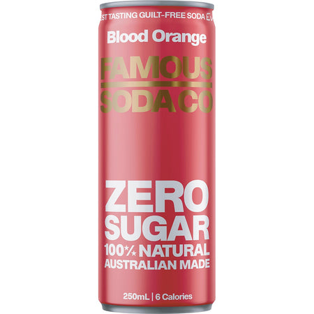 Famous Zero Sugar Soda Blood Orange 4x250ml