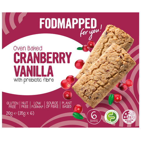 Fodmapped OvenBaked Bars Cranberry & Van 210g (Pack of 6)