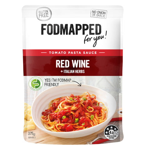 Fodmapped Pasta Sauce Red Wine 375g (Pack of 6)