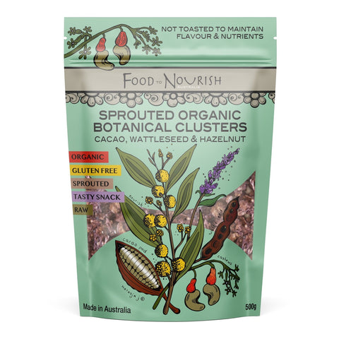 Food to Nourish Clusters Cacao Wattleseed 500g
