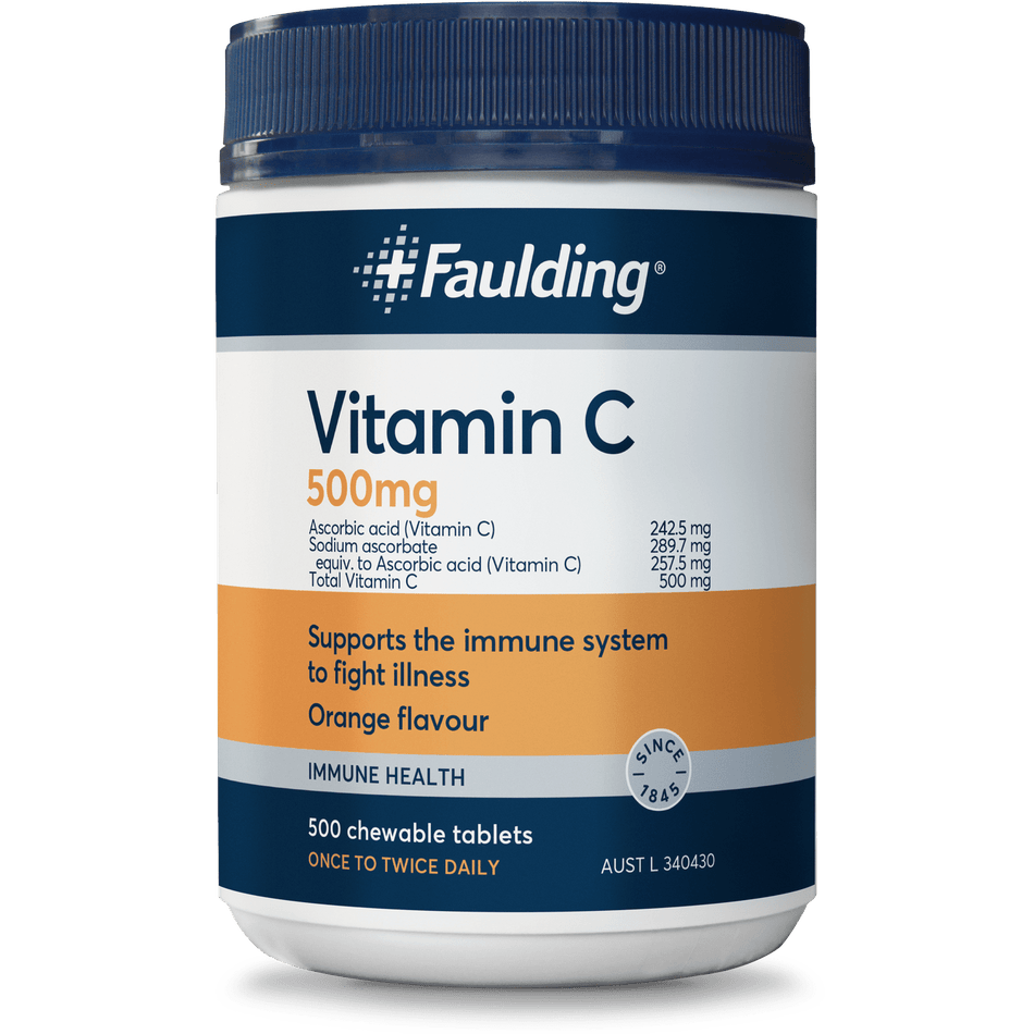 Faulding  Vitamin C 500mg Chewable 500 Tabs