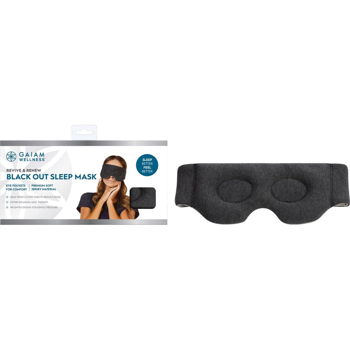 GAIAM Revive and Renew Black Out Sleep Mask 1