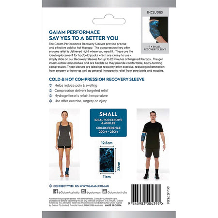 Gaiam Cold & Hot Compression Recovery Sleeve Small