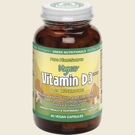 Green Nutritionals Vitamin D3 1000iu + Mushrooms 60 Caps