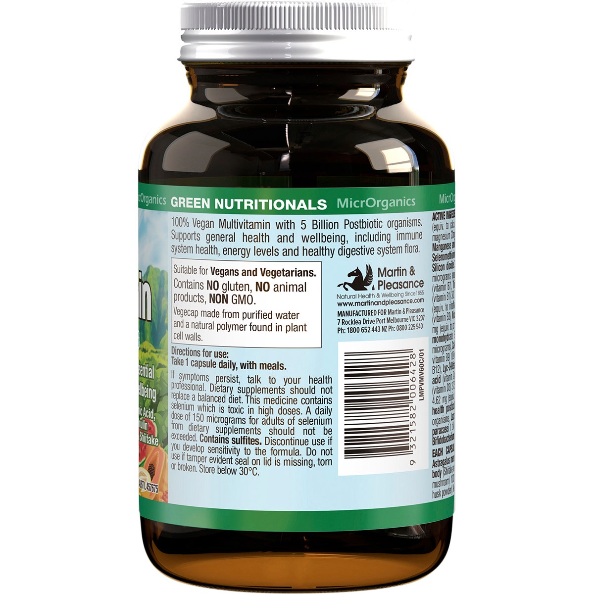 Green Nutritionals 100% Vegan Multivitamin Capsules