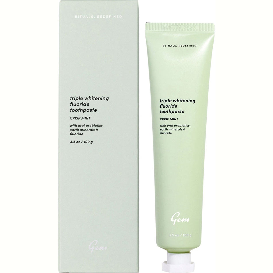 GEM Toothpaste Triple Whitening Fluoride Crisp Mint 100g