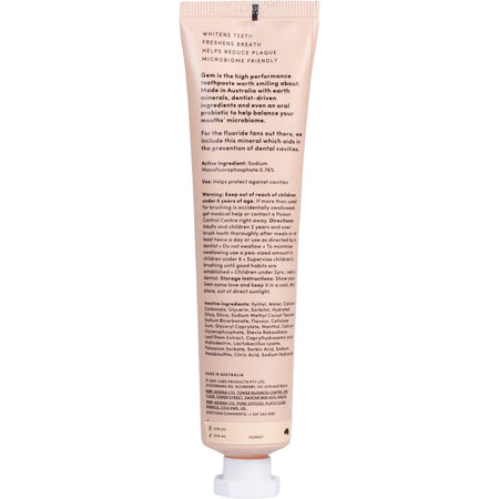 Gem Toothpaste Triple Whitening Fluoride Watermelon Mint 100g