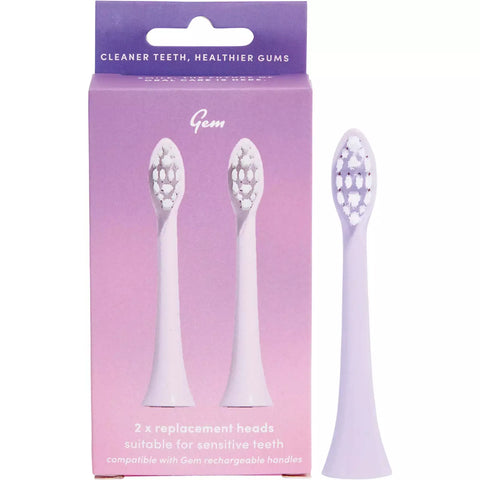 GEM Electric Toothbrush Replacement Heads Rose 2pk