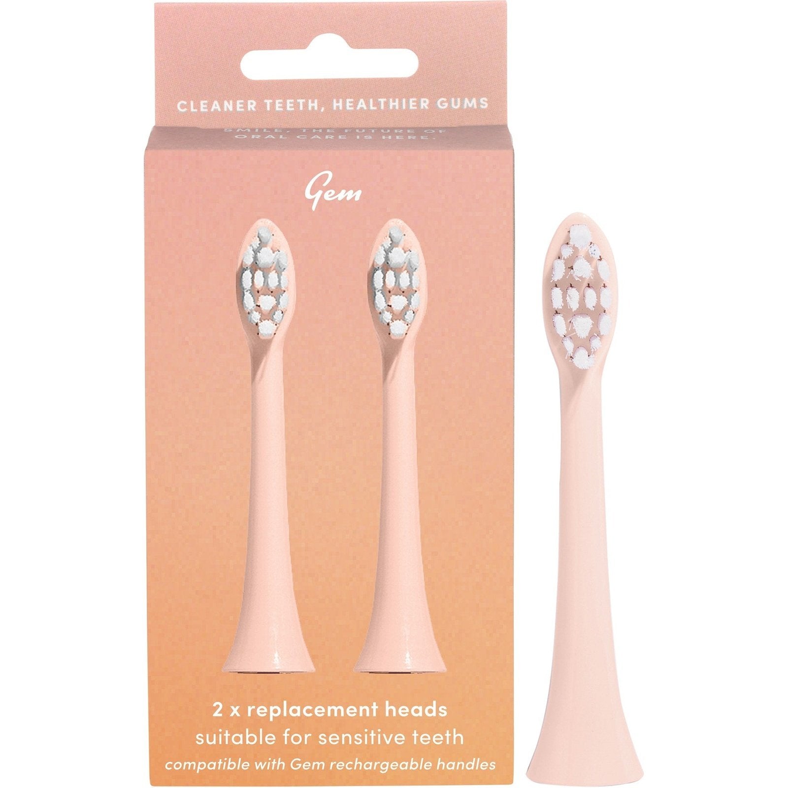 GEM Electric Toothbrush Replacement Heads Watermelon 2pk