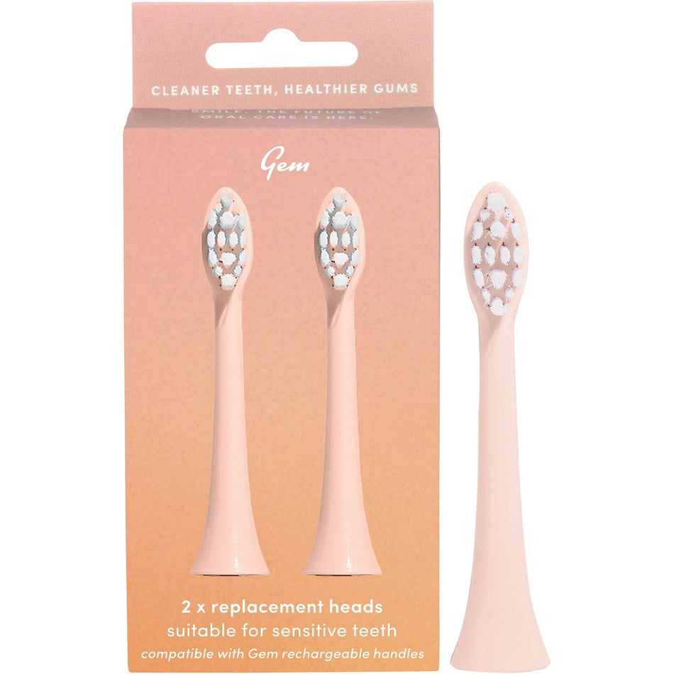 GEM Electric Toothbrush Replacement Heads Watermelon 2pk