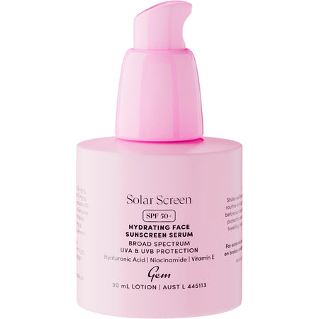 Gem Solar Screen SPF50+ Hydrating Face Sunscreen Serum 30ml