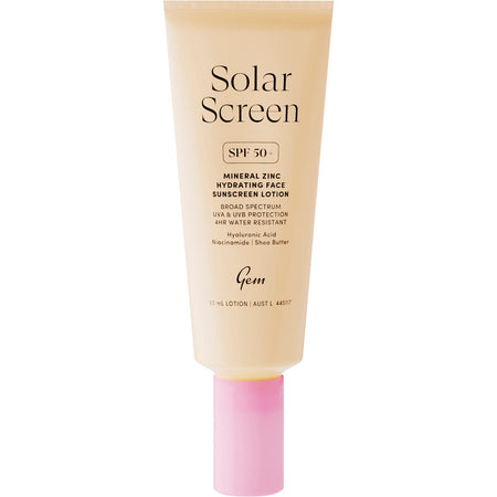 Gem Solar Screen SPF50+ Mineral Zinc Hydrating Face Lotion 50ml
