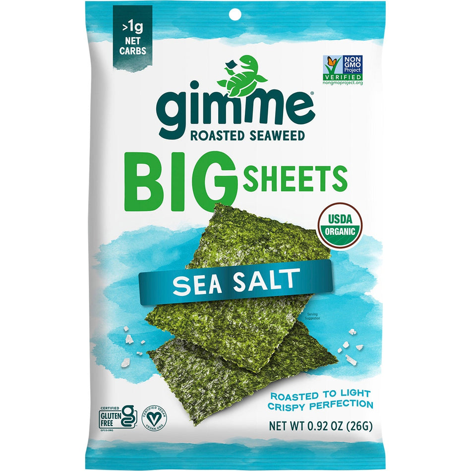 GIMME Roasted Seaweed Big Sheets Sea Salt (7 Sheets) 26g