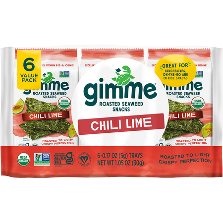 gimME Roasted Seaweed Snacks Chili Lime 30g x 8 Pack