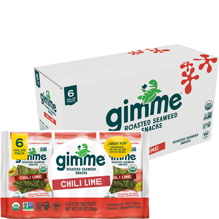 gimME Roasted Seaweed Snacks Chili Lime 30g x 8 Pack