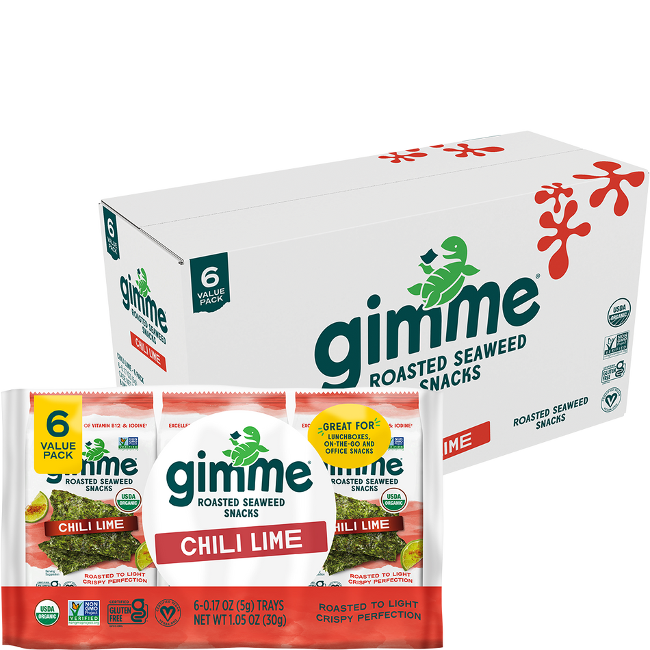 gimME Roasted Seaweed Snacks Chili Lime 30g x 8 Pack
