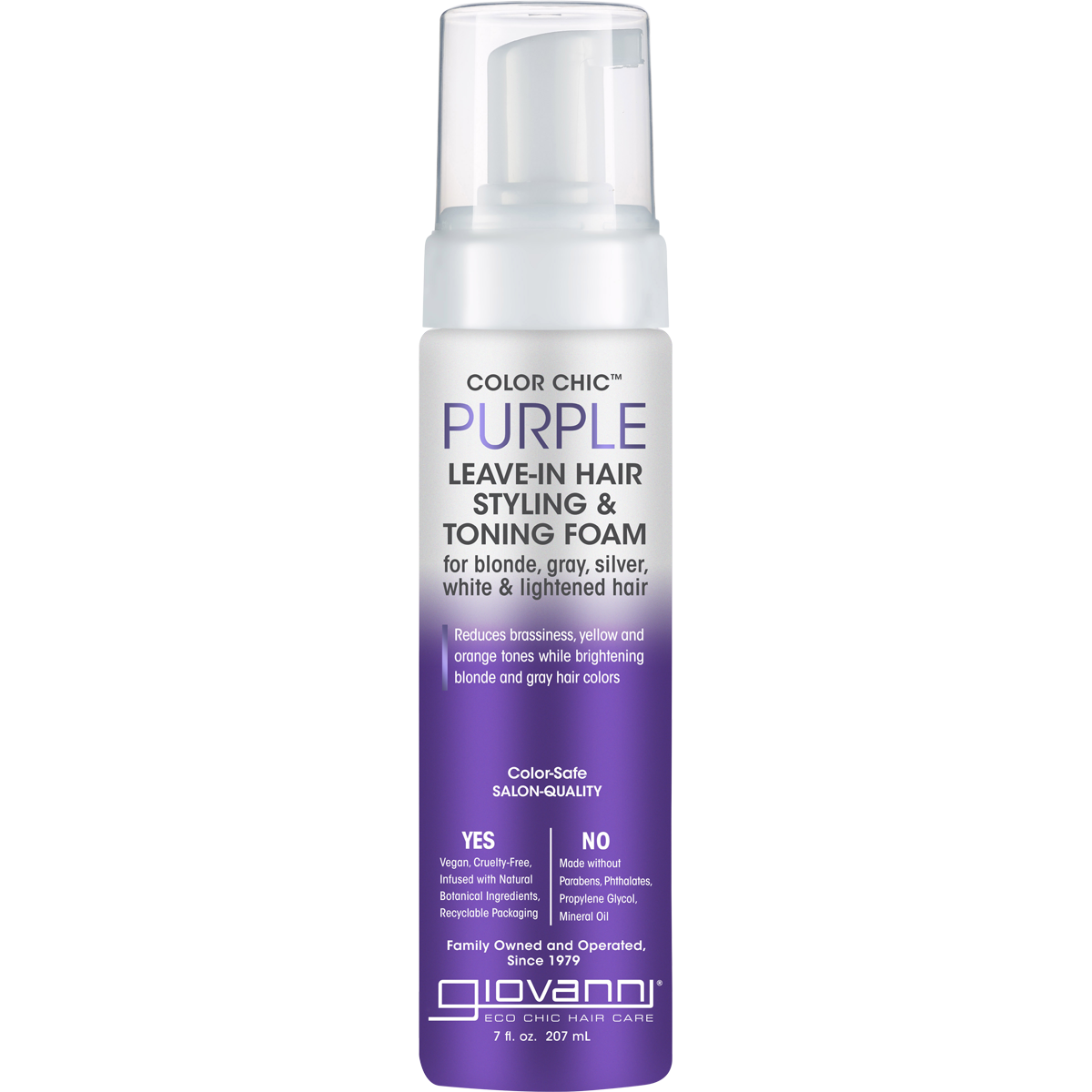 Giovanni Leave-In Hair Styling & Toning Foam Color Chic Purple 207ml