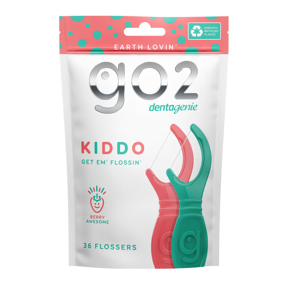 Go2 Dentagenie Kiddo Get Em Flossin Flossers Berry 36 Pack