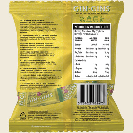 The Ginger People Gin Gins Lemon Ginger Chews 12x60g