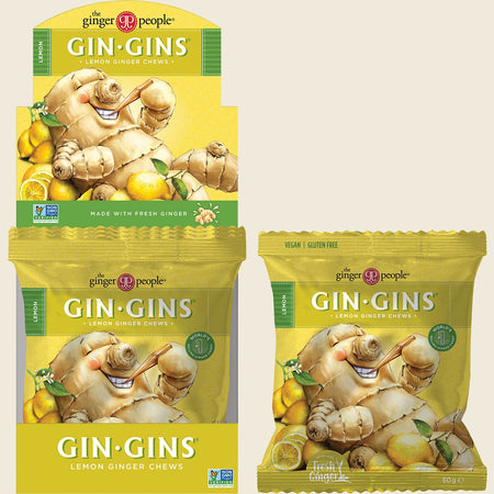 The Ginger People Gin Gins Lemon Ginger Chews 12x60g