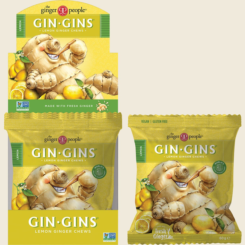 The Ginger People Gin Gins Lemon Ginger Chews 12x60g